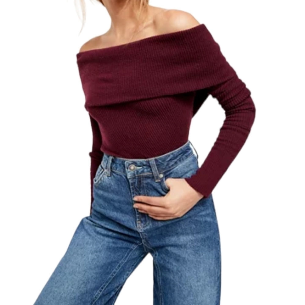 FREE PEOPLE Snow Bunny‎ Long Sleeve Top Size MEDIUM